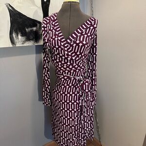 Geometric Patterned Wrap Dress